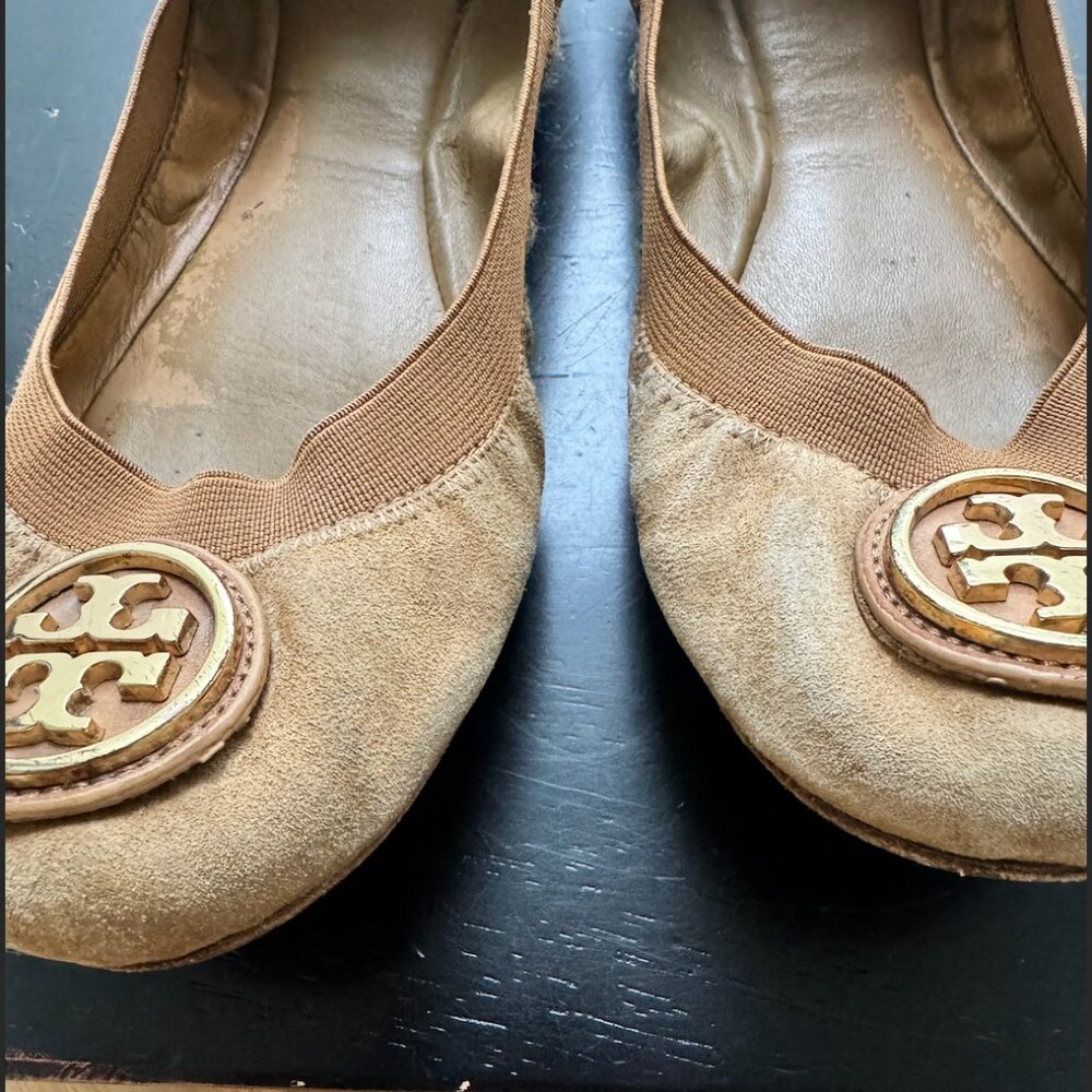 TORY BURCH Caroline Suede Ballerina Flats - Picture 8 of 12